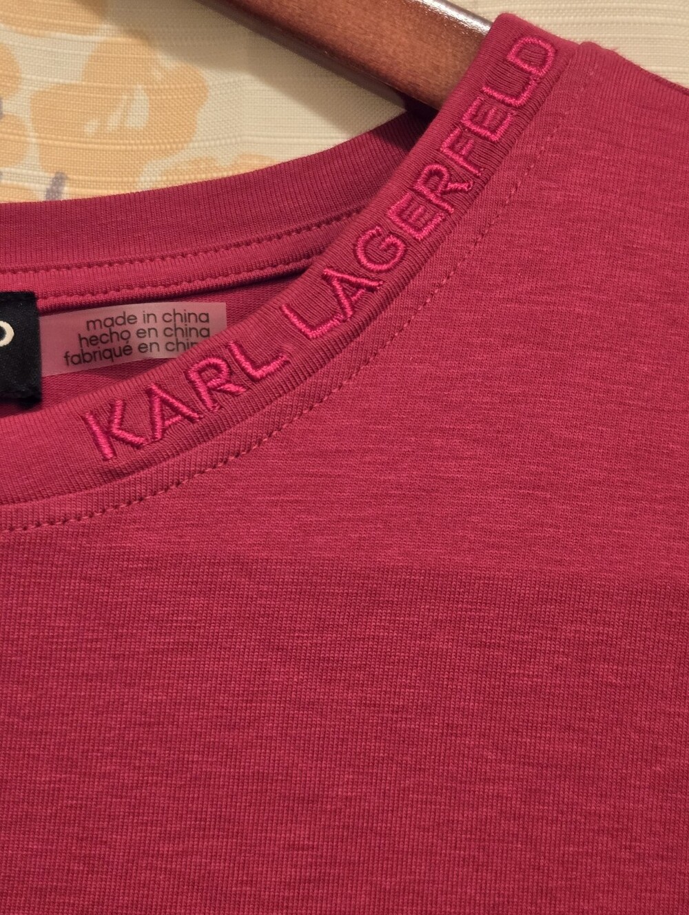Karl Lagerfeld Paris Utility Pocket Tee Pink Size M NWT $99 - Picture 7 of 9